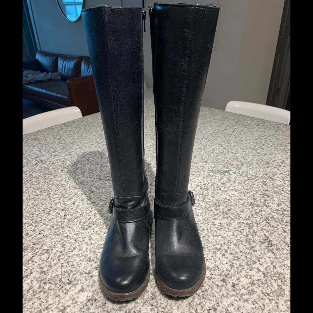 Kenneth Cole leather knee high riding boots